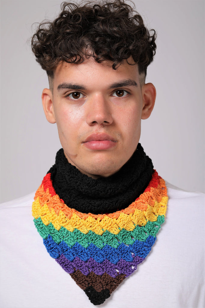knitted Rainbow Scarf